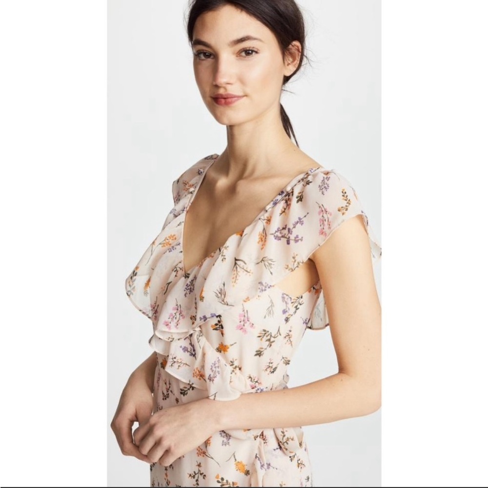 *SOLD* Rebecca Minkoff Jessica Ruffled Floral-Print Midi Wrap Dress - Picture 6 of 14